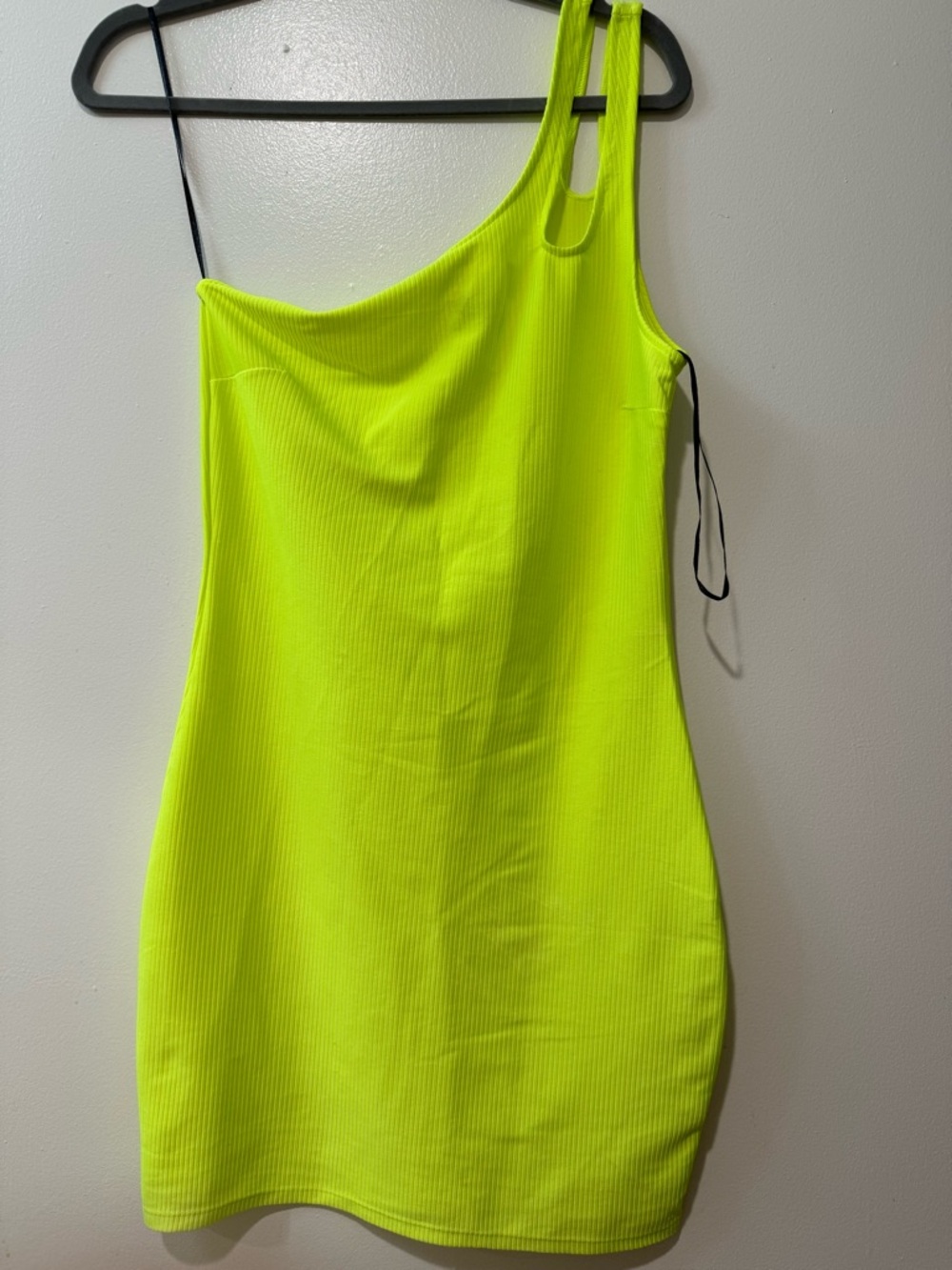 H&M Neon Lime Ribbed Tank Dress